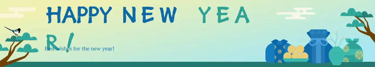 Saudações tradicionais de Ano Novo com hortelã