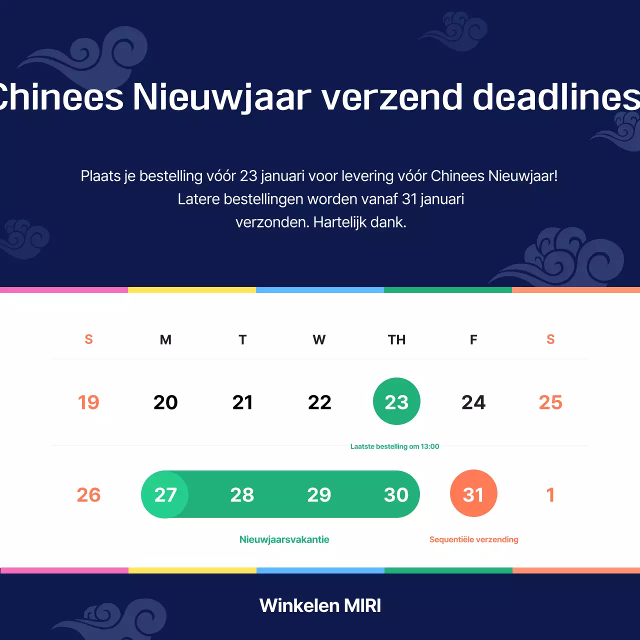 Marineblauwe nette Lunar New Year leveringsbon