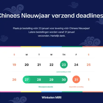 Marineblauwe nette Lunar New Year leveringsbon