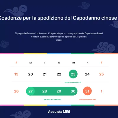 Avviso di consegna del capodanno lunare, blu navy e pulito