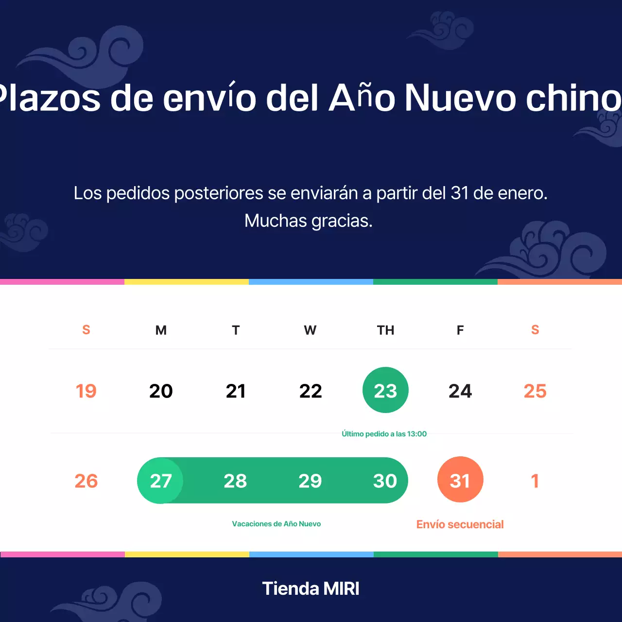 Azul Marino Neat Lunar New Year Delivery Notice