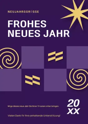 Neujahrsgrüße Geometrisch Modern Poster