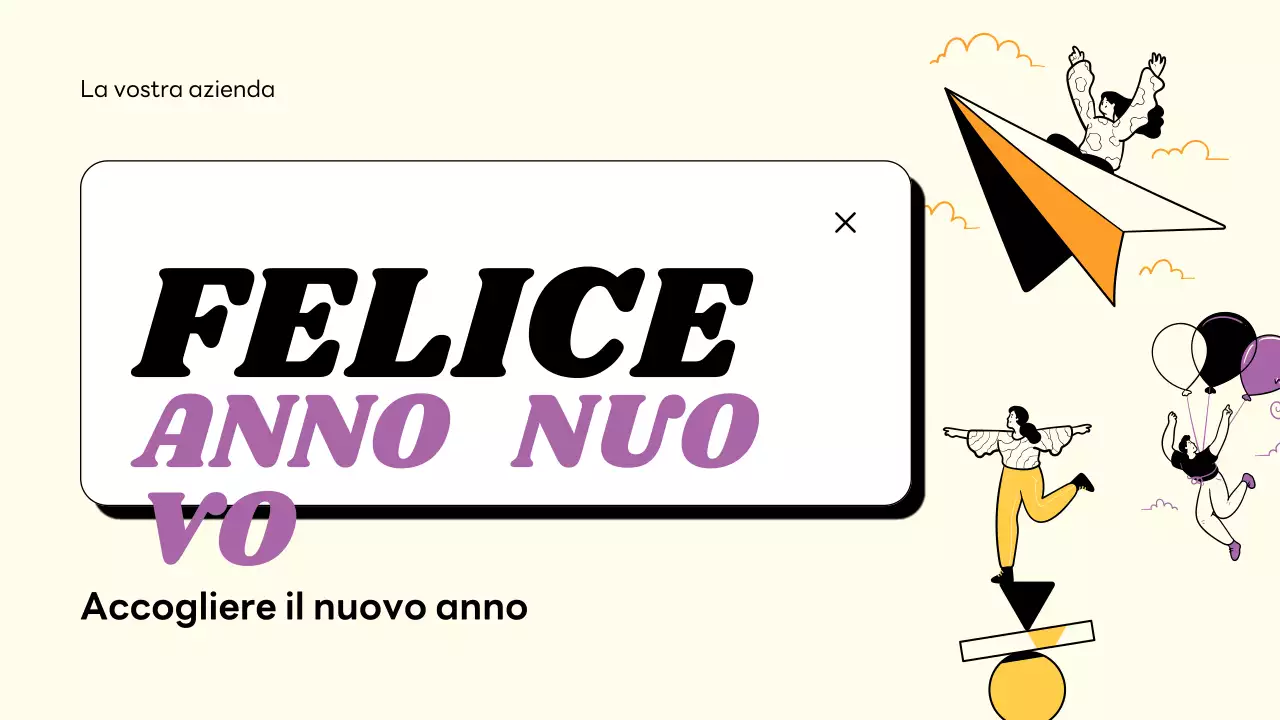 biglietto di capodanno moderno beige