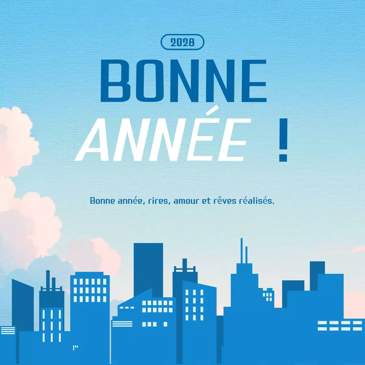 carte de vœux moderne bleue