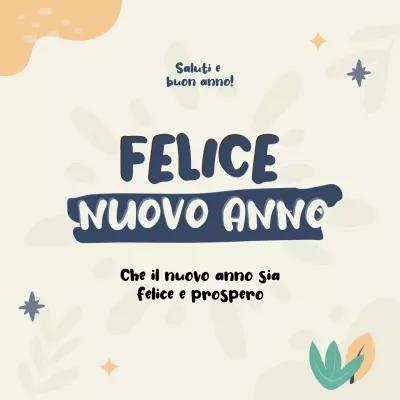 design organico beige per gli auguri di buon anno