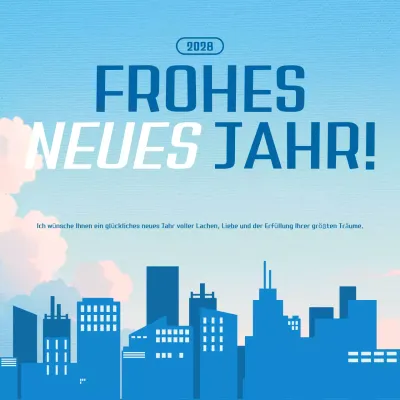 blaue moderne Neujahrskarte