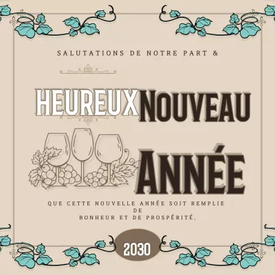 carte de voeux vintage beige pour le nouvel an