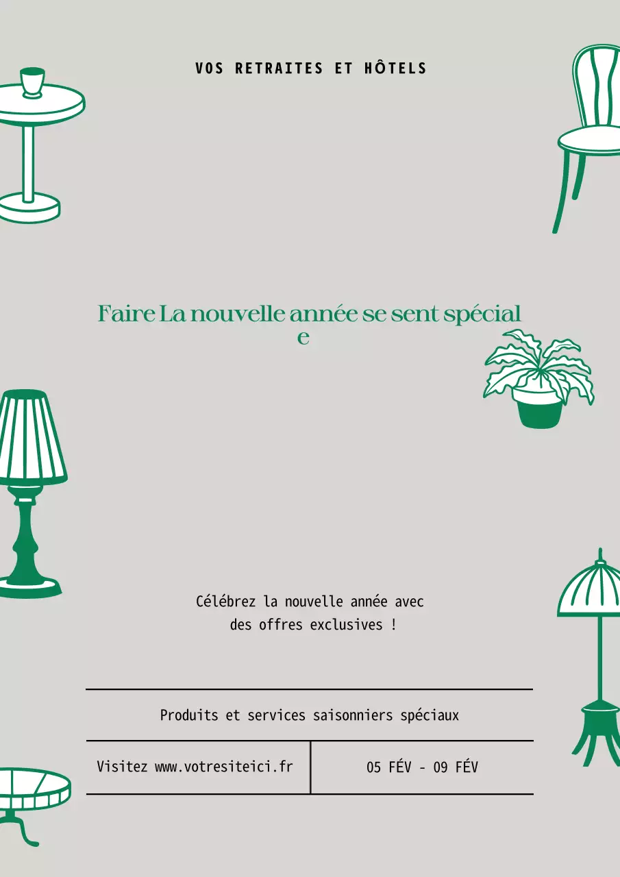 publicité verte et élégante pour le nouvel an