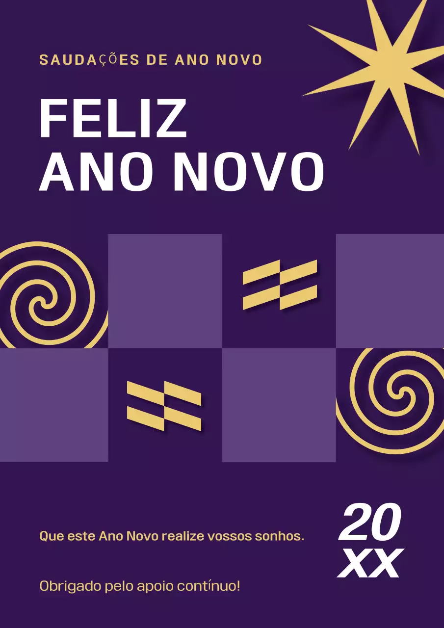 Saudações de Ano Novo Cartaz geométrico moderno