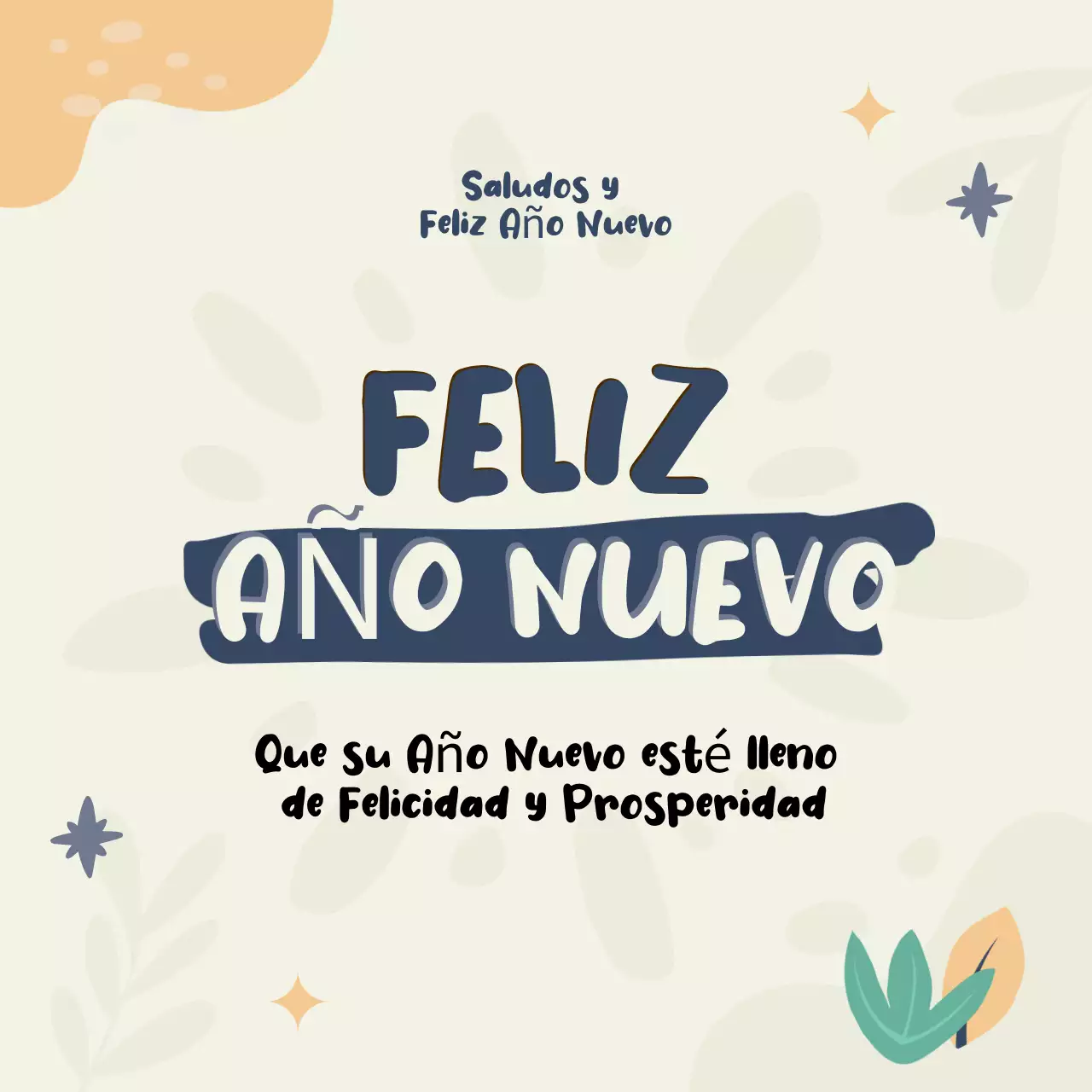 felicitación de año nuevo orgánica beige