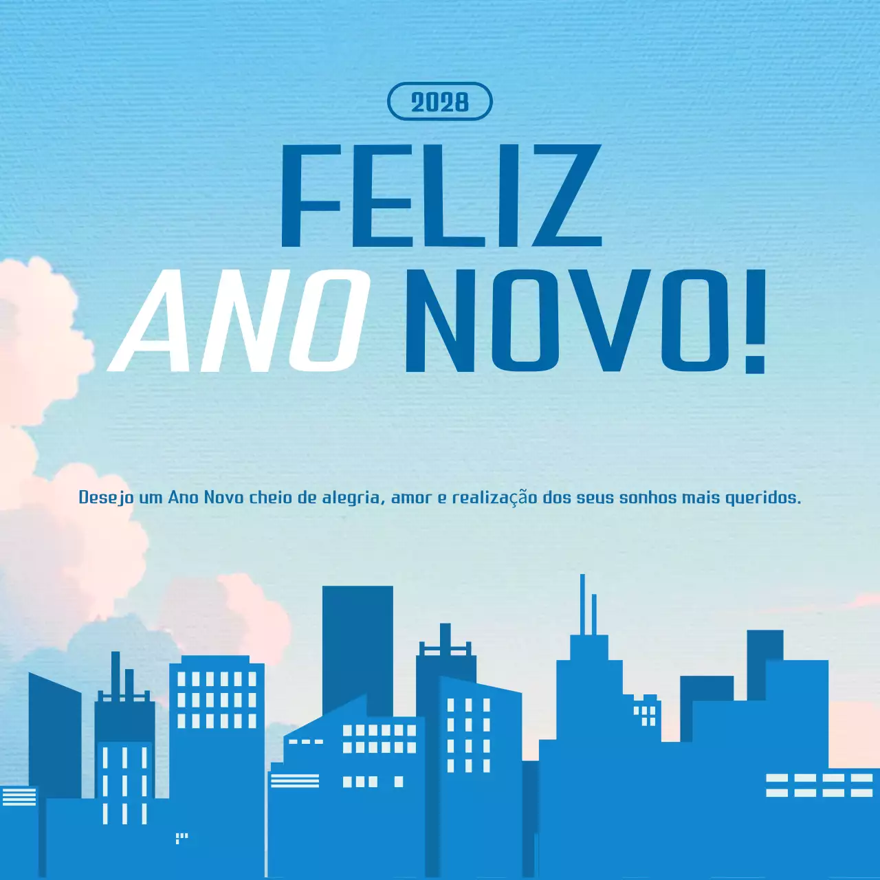 cartão de ano novo moderno azul
