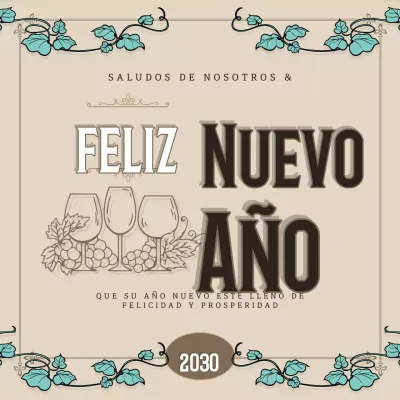 tarjeta de felicitación de año nuevo vintage beige