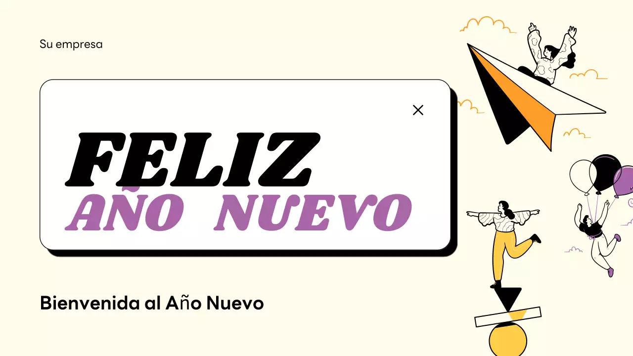 tarjeta de año nuevo beige moderna