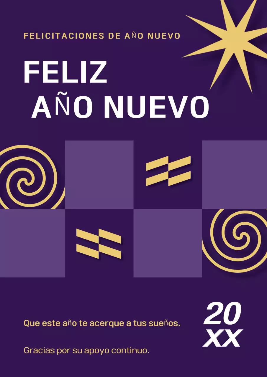 Saludos de Año Nuevo Póster Geométrico Moderno