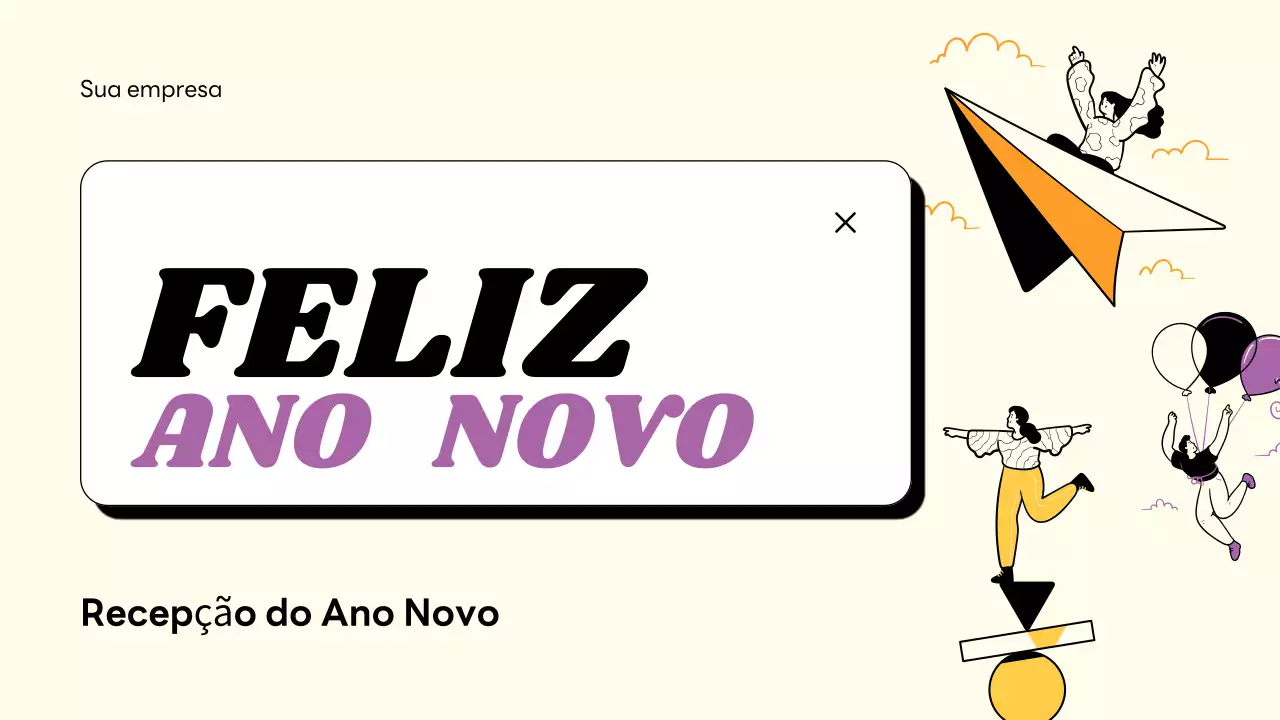 cartão de ano novo moderno bege