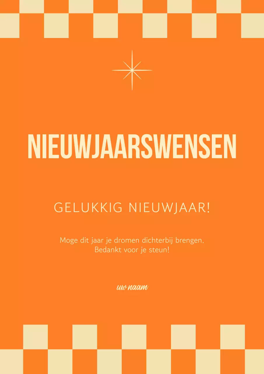 Oranje Klassieke Nieuwjaarsgroeten
