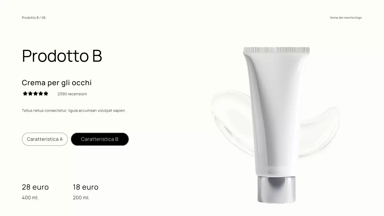 Catalogo del marchio minimalista e di tendenza