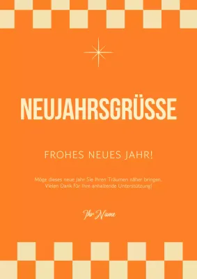 Orange klassische Neujahrsgrüße