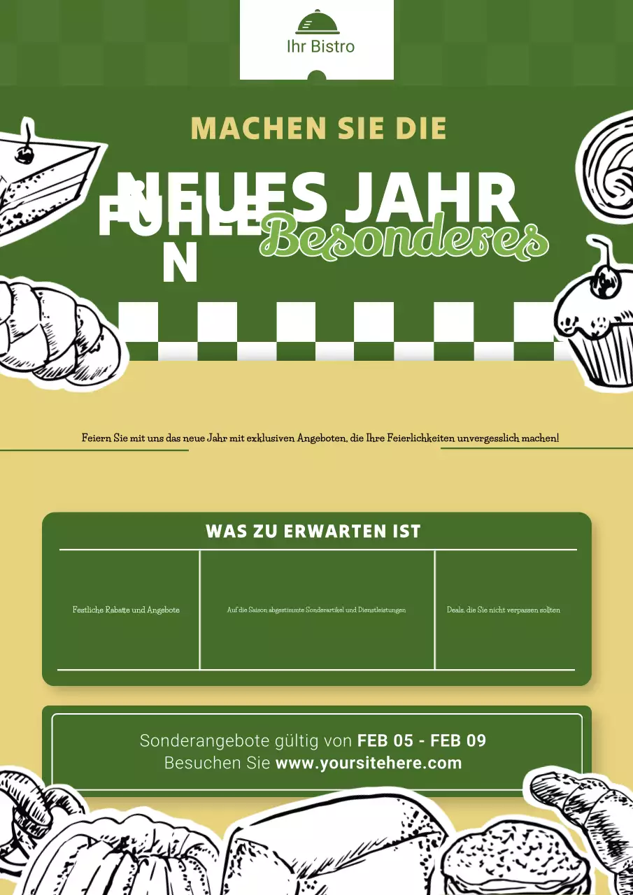 grünes modernes bistro werbung