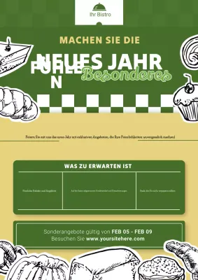 grünes modernes bistro werbung