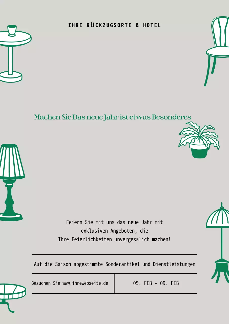 grün elegante Neujahrsanzeige