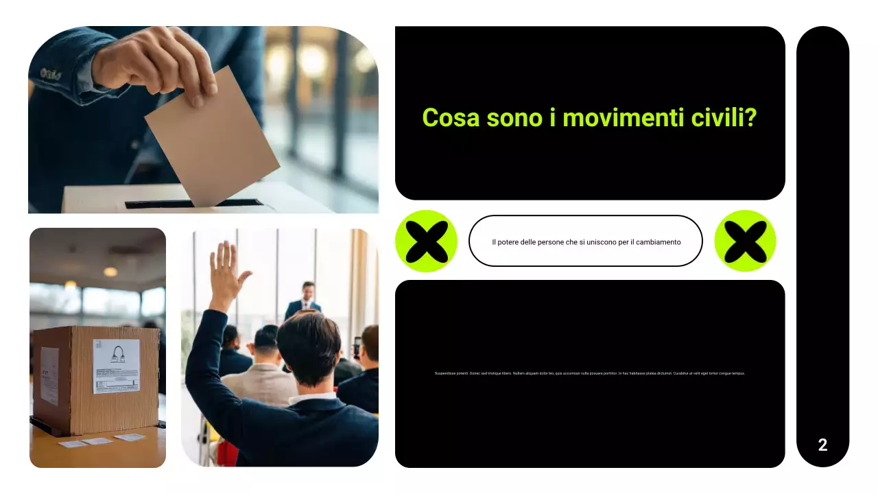 griglia al neon movimenti civili