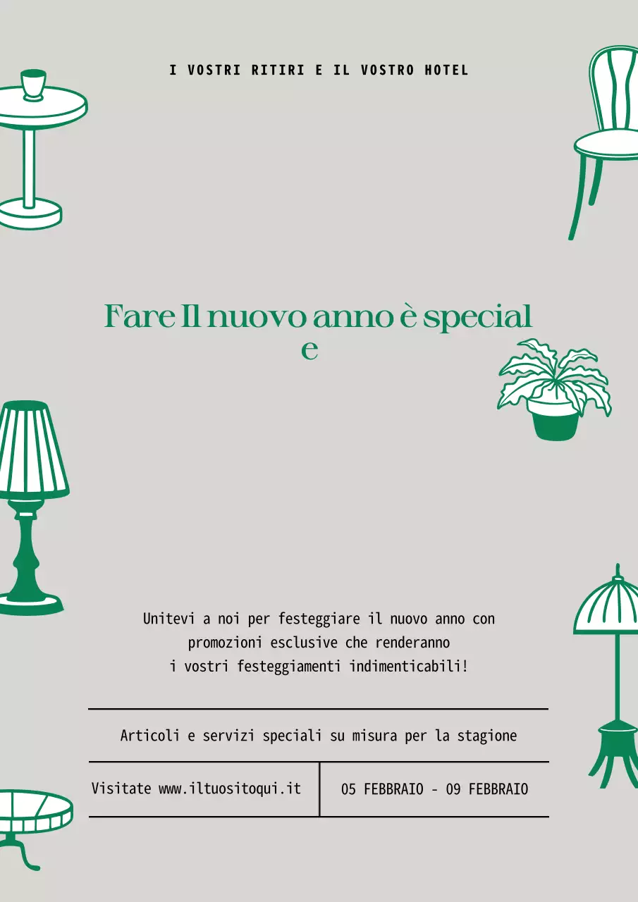 pubblicità verde elegante per il nuovo anno