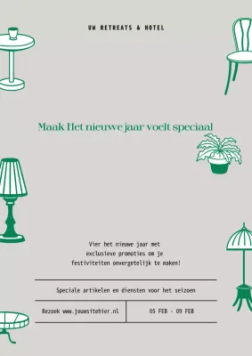 groene elegante nieuwjaarsreclame