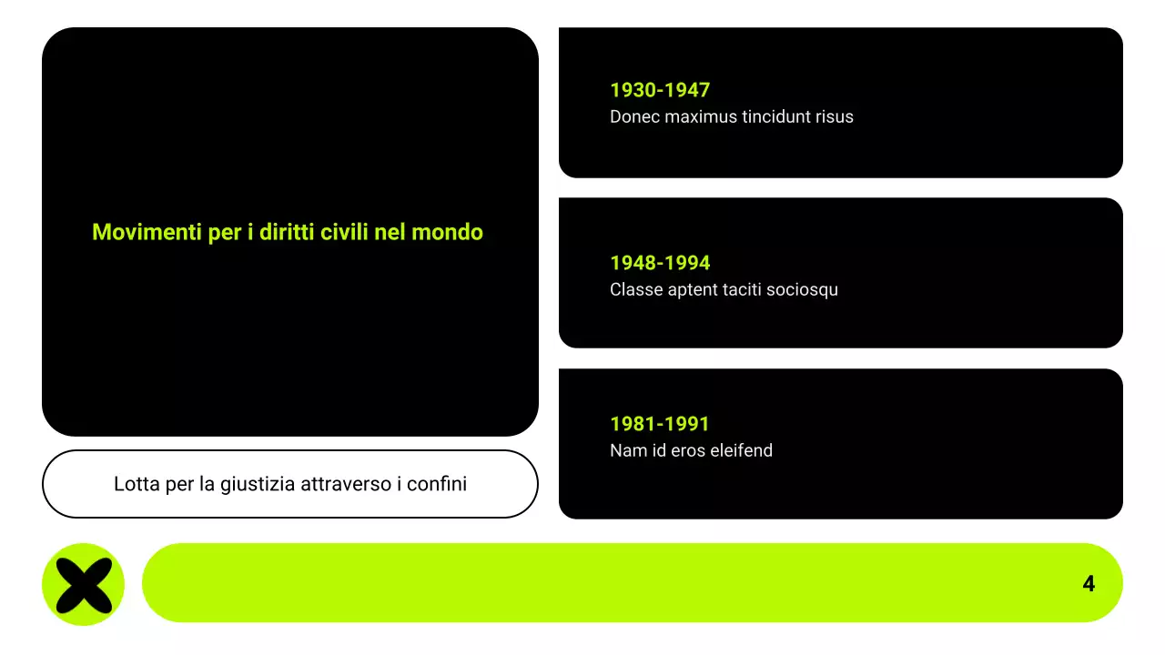 griglia al neon movimenti civili