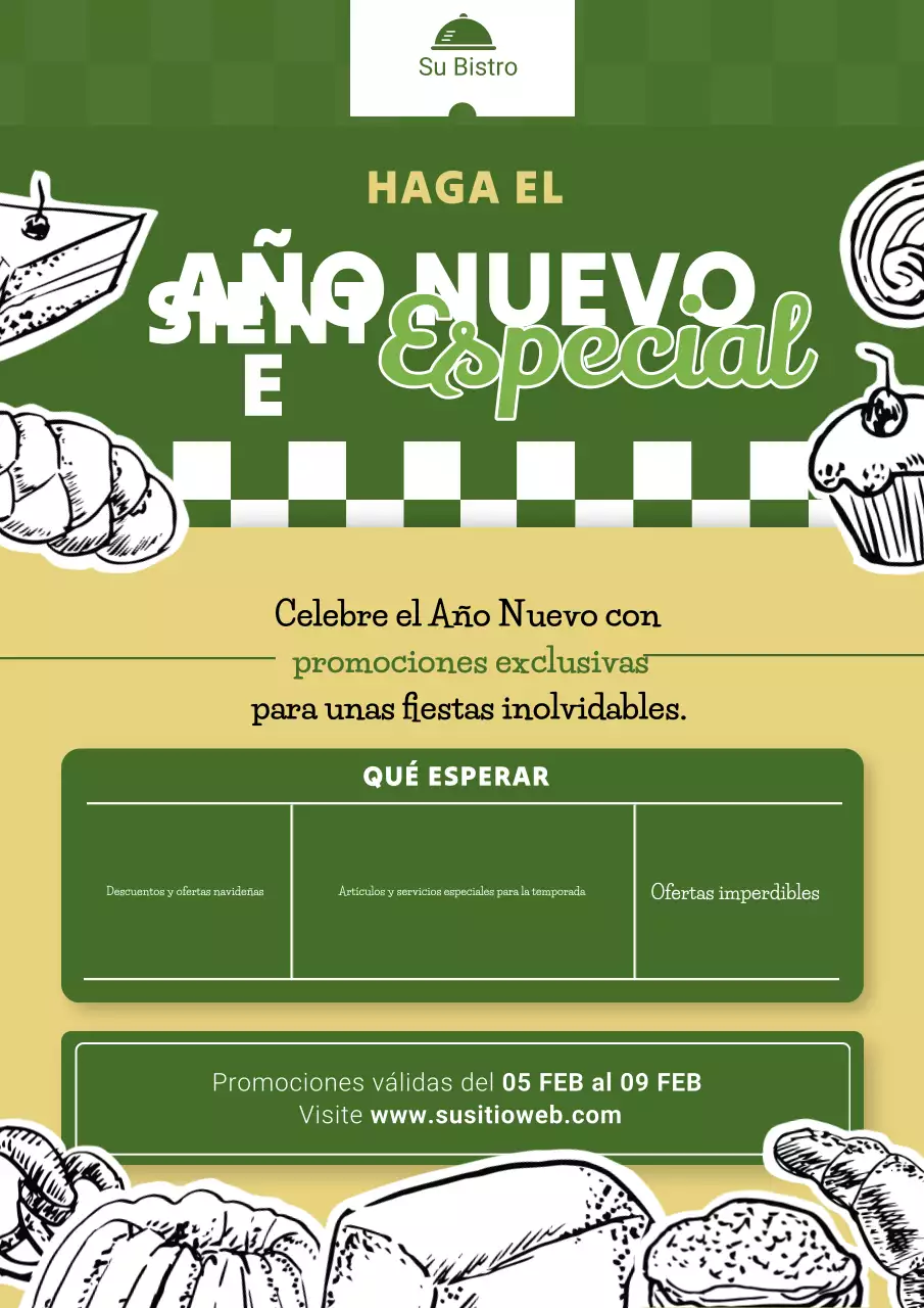 promoción green modern bistro