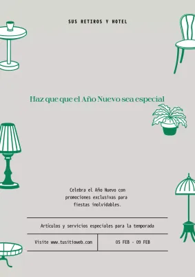 elegante anuncio verde de año nuevo