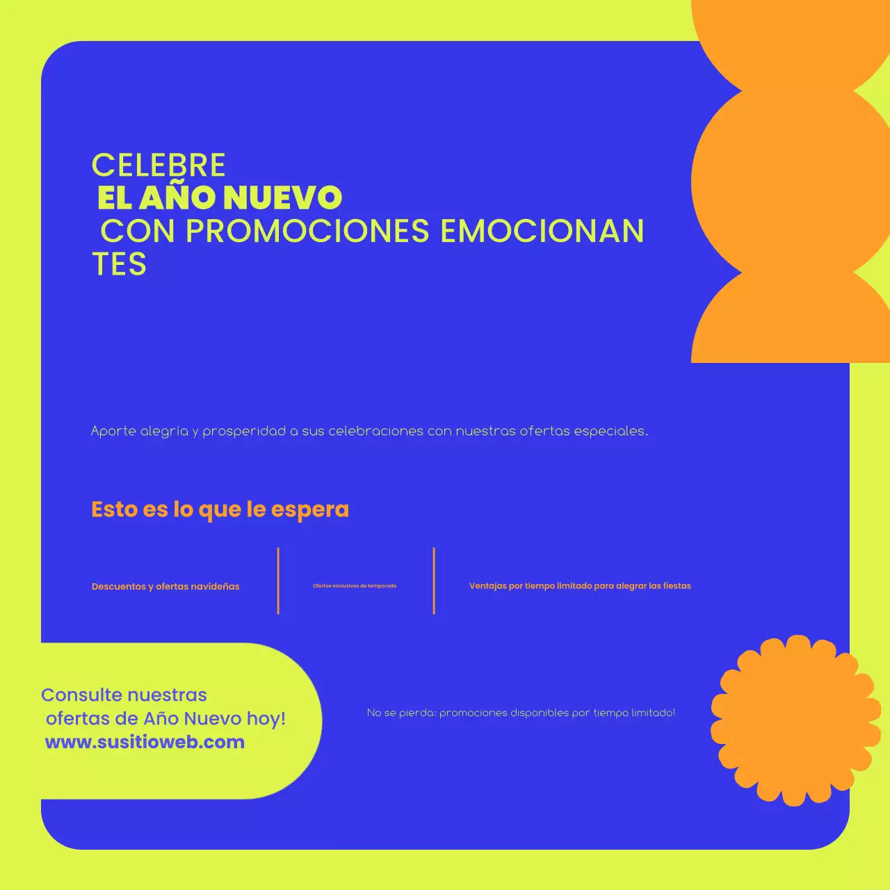 promoción de vacaciones yellow modern