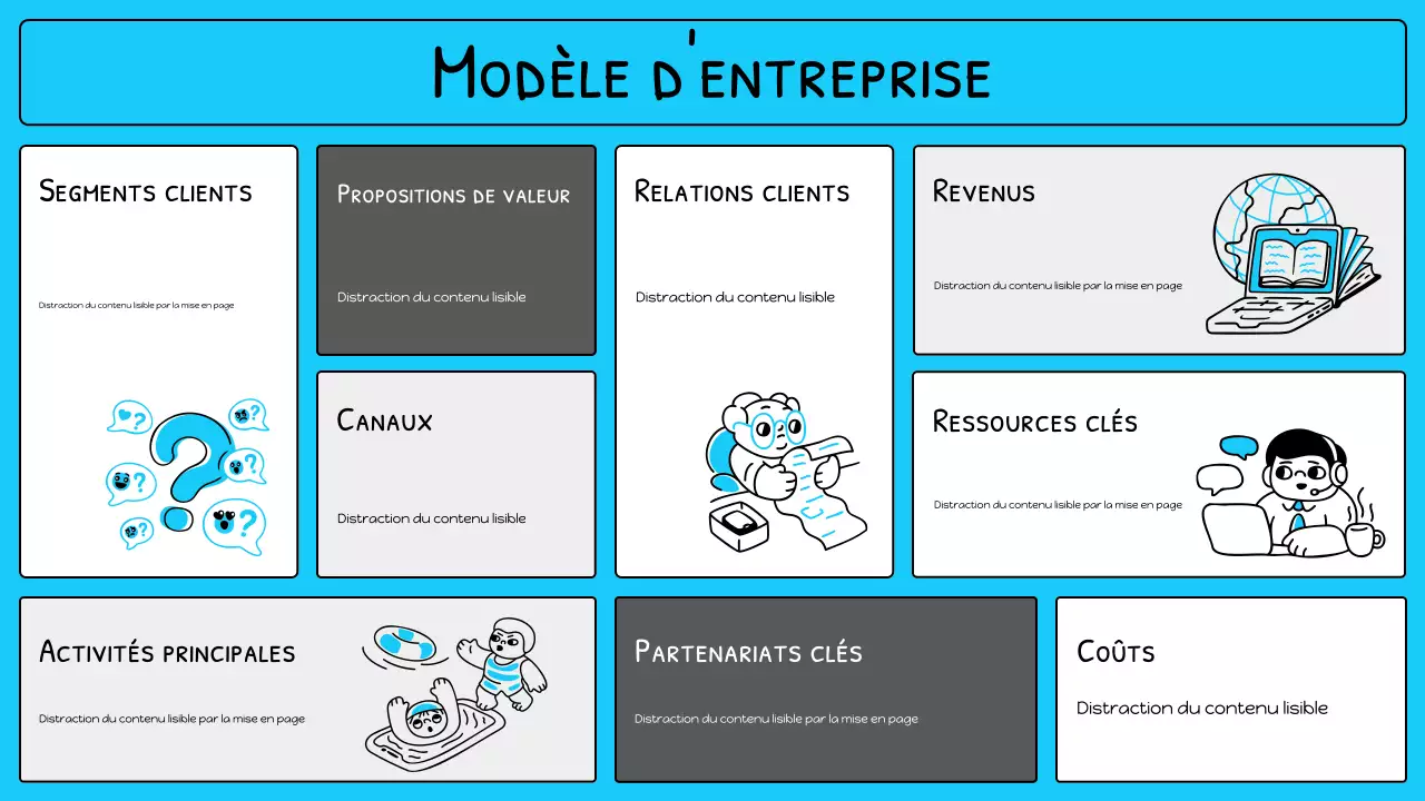 plan d'affaires moderne bleu