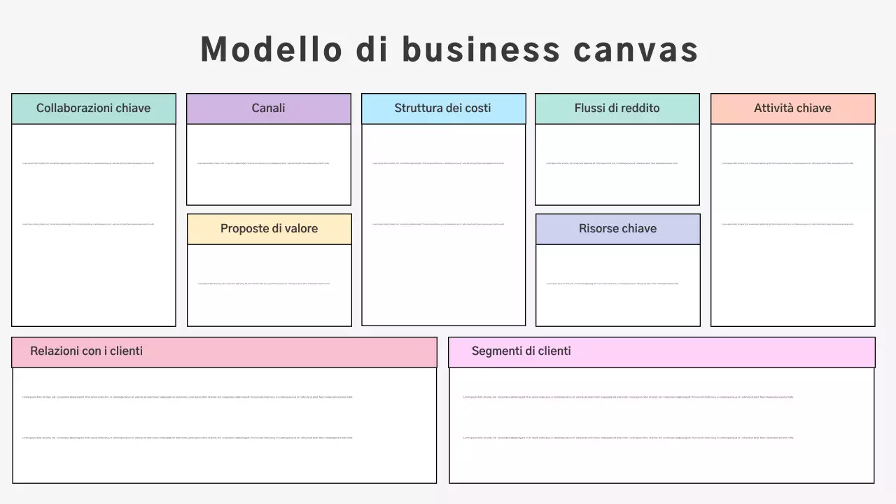 layout del business plan professionale grigio
