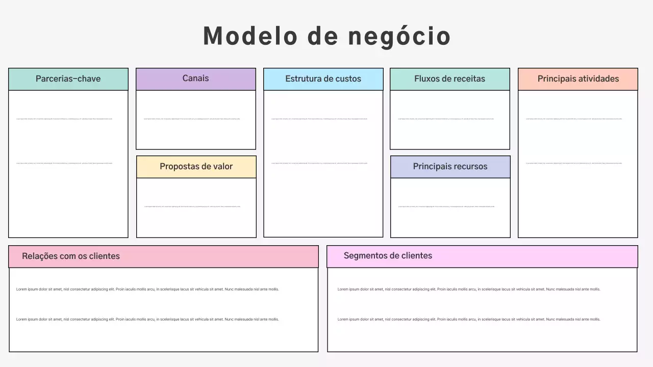 layout do plano de negócios profissional cinzento
