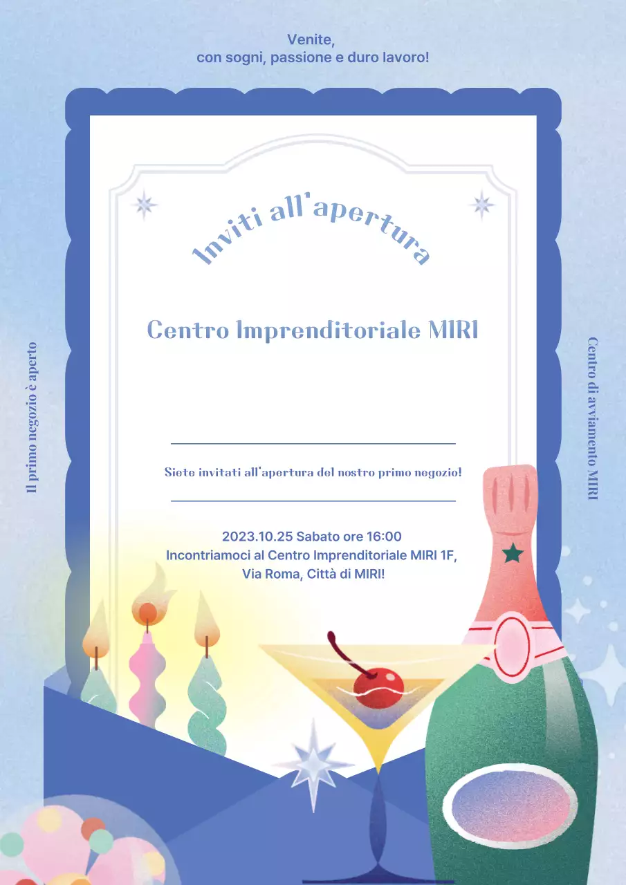 Invito all'inaugurazione moderno e azzurro
