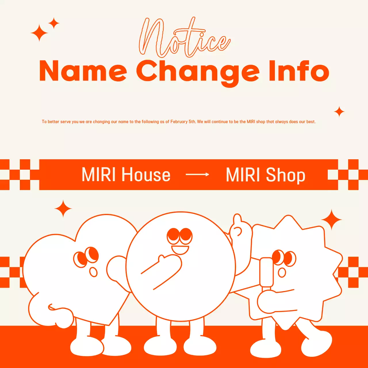 Announcement in orange