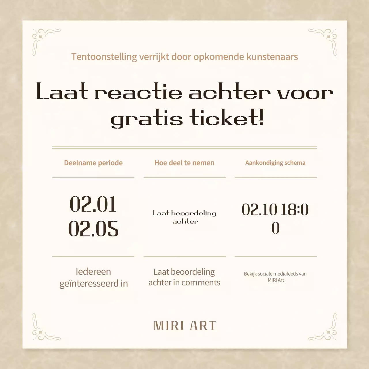 Brown Vintage Tentoonstelling Evenementen