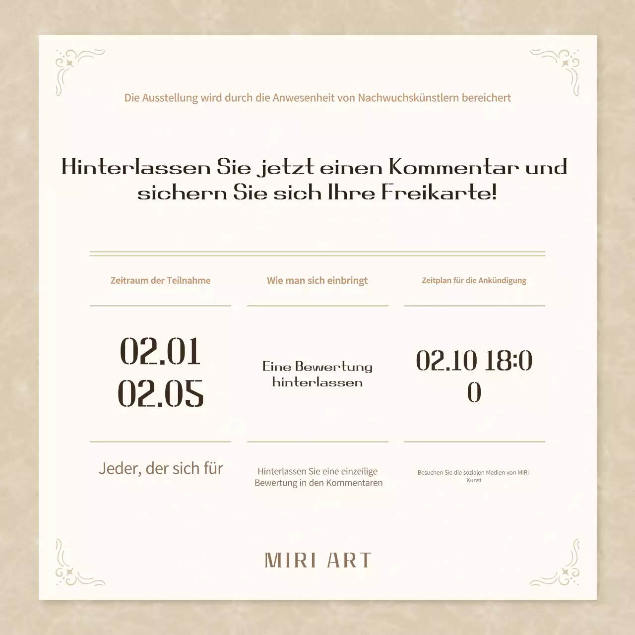 Brown Vintage Ausstellung Veranstaltungen