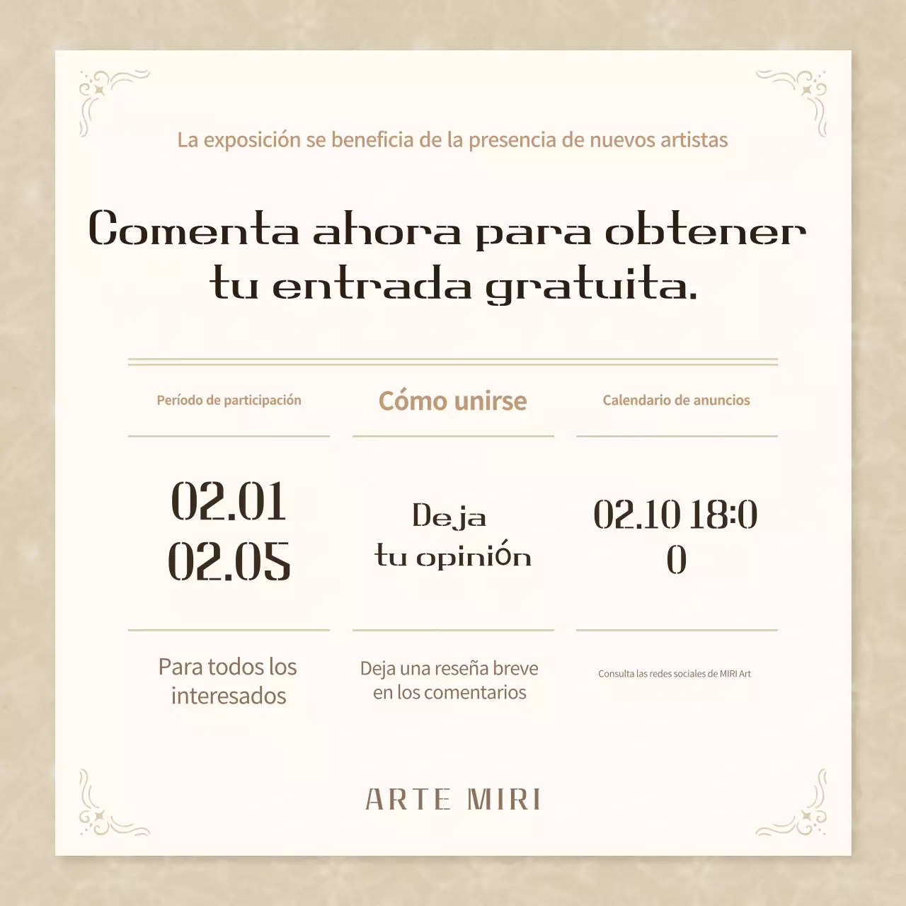 Eventos de la exposición Brown Vintage