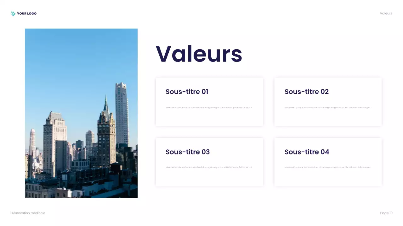 présentation professionnelle bleue des soins de santé