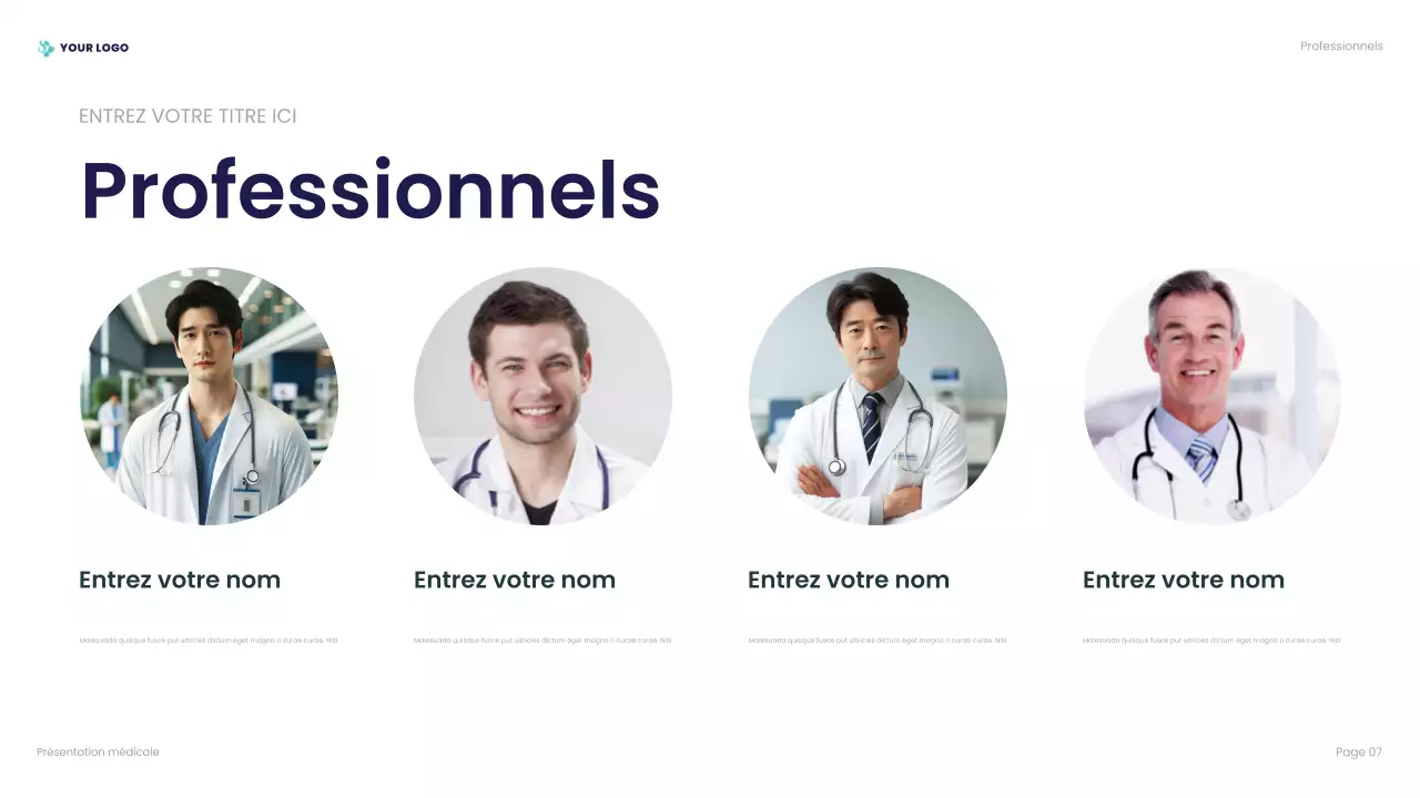 présentation professionnelle bleue des soins de santé