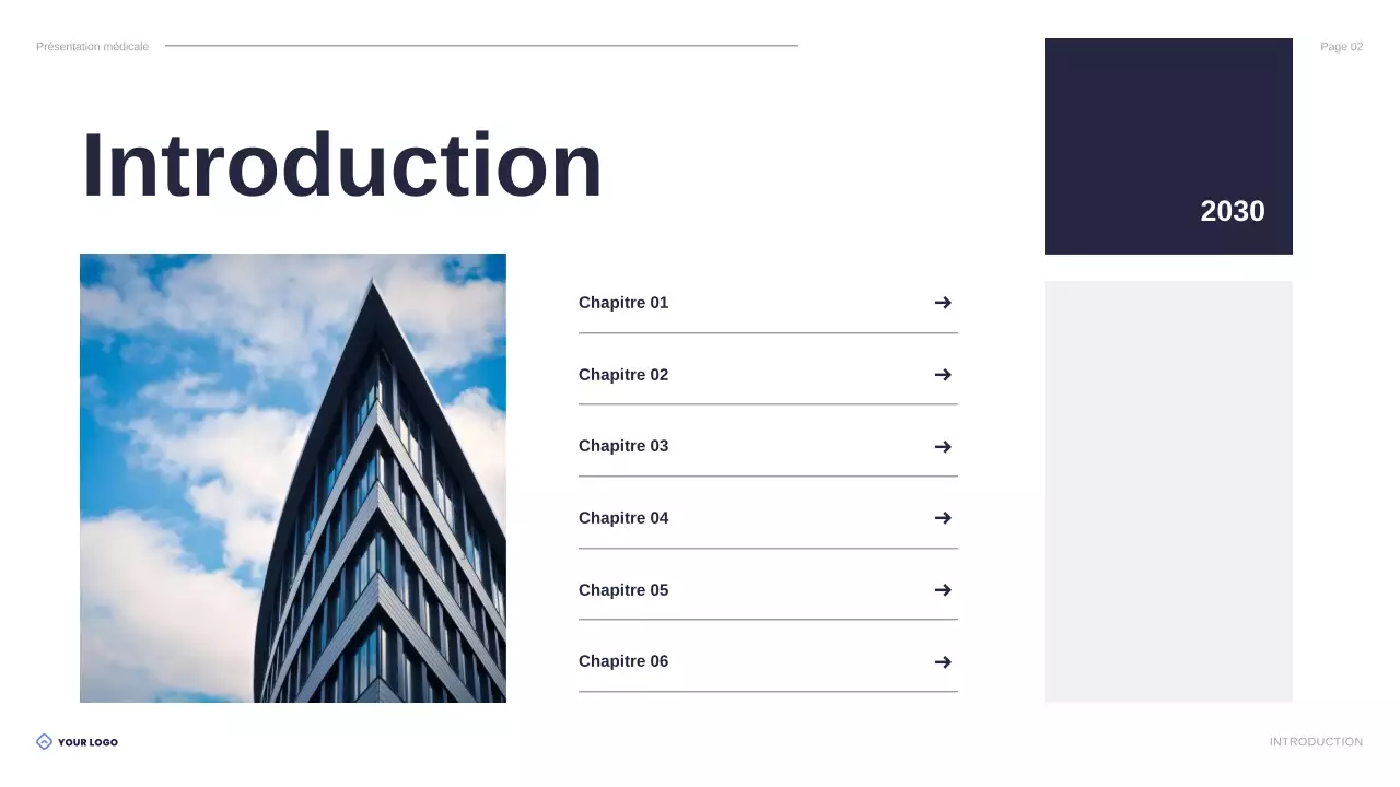 présentation des soins de santé modernes bleus