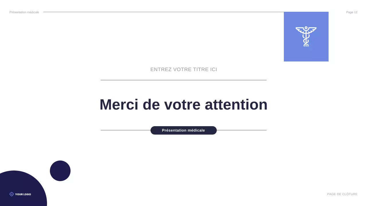 présentation des soins de santé modernes bleus