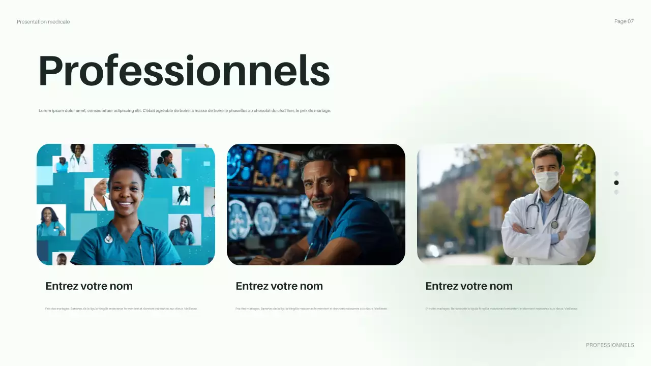 présentation des soins de santé modernes et écologiques