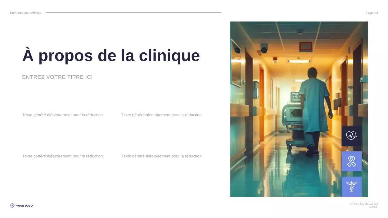 présentation des soins de santé modernes bleus