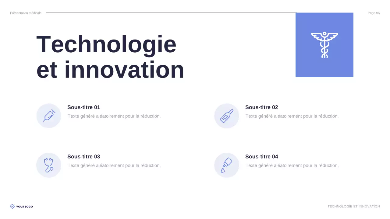 présentation des soins de santé modernes bleus