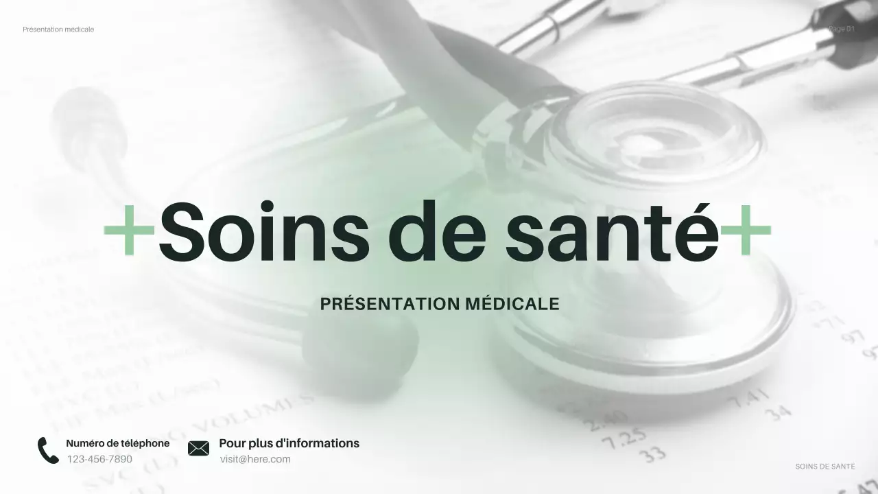 présentation des soins de santé modernes et écologiques