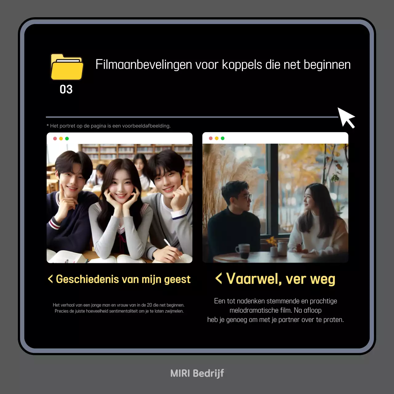 Zwarte moderne OTT-aanbevelingen voor inhoud