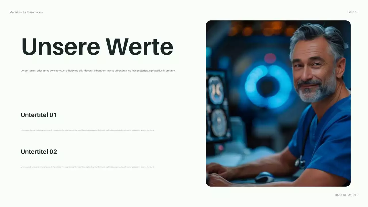 Präsentation des modernen grünen Gesundheitswesens